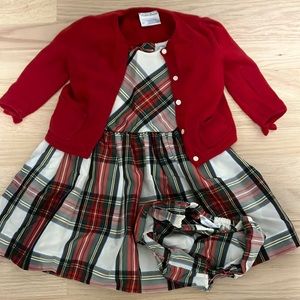 Ralph Lauren tartan baby holiday dress cardigan set 12m